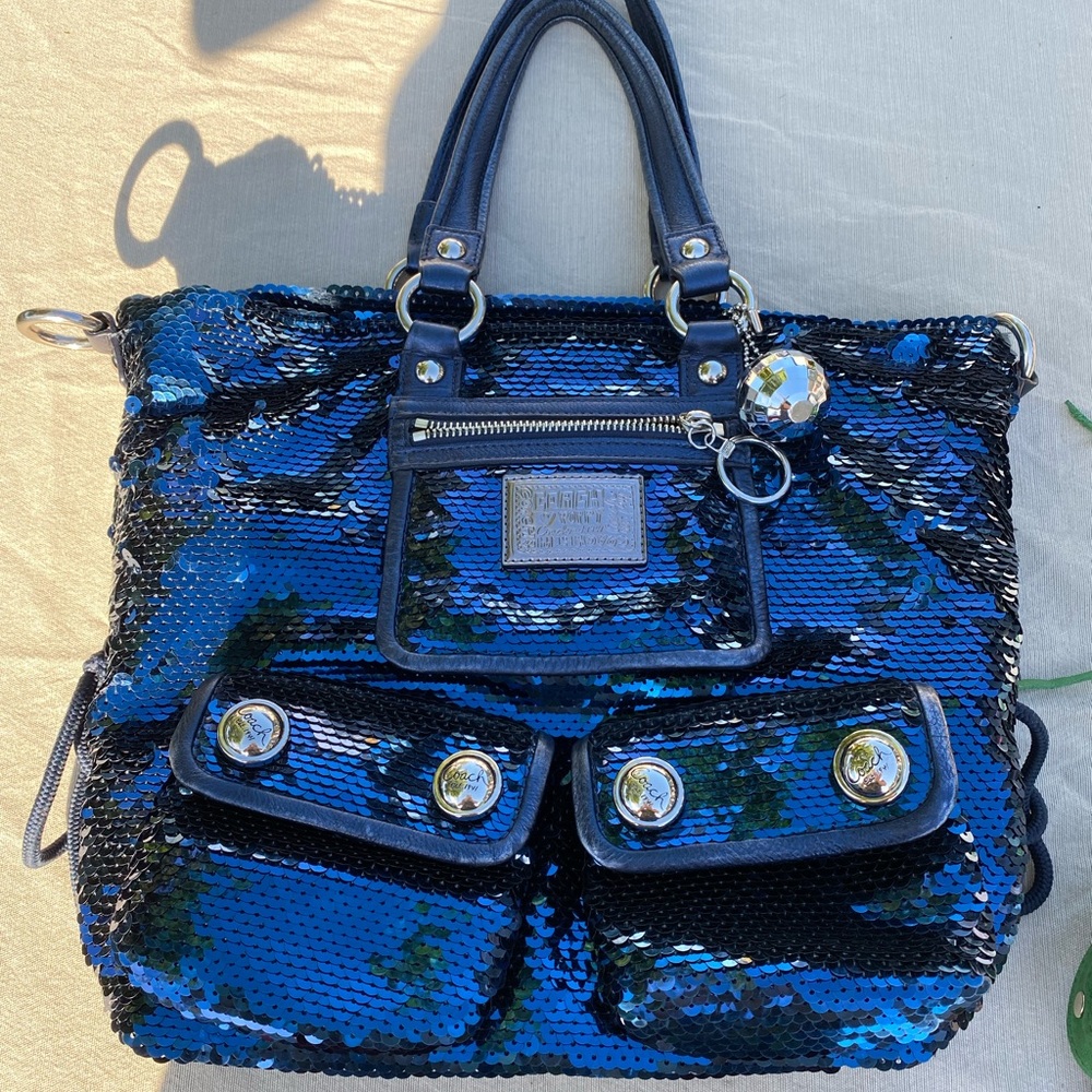 Coach Blue Sequin Crossbody Bag
